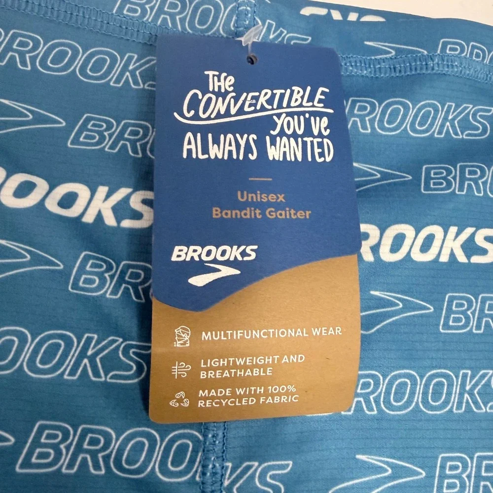 Brooks Bandit Gaiter Unisex Blue Logo Print‎ Running Neck Warmer Face Mask NWT